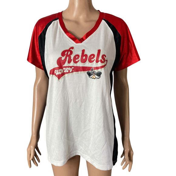 UNLV Rebels Jersey Hey Reb Womens Large White Red - Picture 14 of 14